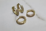 Mini Hoop Encrusted Earrings - Gold