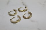 Mini Hoop Encrusted Earrings - Gold