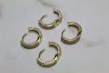 Mini Hoop Encrusted Earrings - Gold