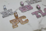 Custom Layered Letter Pendants - Silver, Gold or Pink - Matching Rope Chain