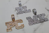 Custom Layered Letter Pendants - Silver, Gold or Pink - Matching Rope Chain