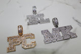 Custom Layered Letter Pendants - Silver, Gold or Pink - Matching Rope Chain