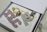 Custom Layered Letter Pendants - Silver, Gold or Pink - Matching Rope Chain