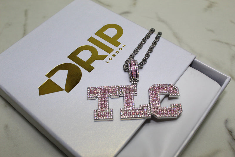 Custom Layered Letter Pendants - Silver, Gold or Pink - Matching Rope Chain