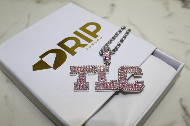 Custom Layered Letter Pendants - Silver, Gold or Pink - Matching Rope Chain