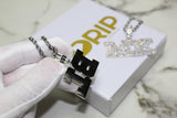 Custom Layered Letter Pendants - Silver, Gold or Pink - Matching Rope Chain