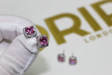 Pink Diamond 10mm Earrings - Silver