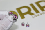 Pink Diamond 10mm Earrings - Silver