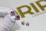 Pink Diamond 10mm Earrings - Silver