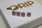 Pink Diamond 10mm Earrings - Silver