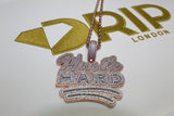 Hustle Hard Pendant - Cubic Zirconia - Rose Gold - Rope Chain