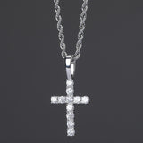 Moissanite Cross Pendant - 925 Silver - D Colour - VVS1 - 43mm