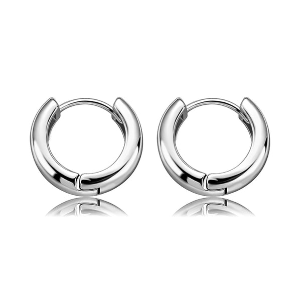 Micro Stainless Hoop Earrings - Silver