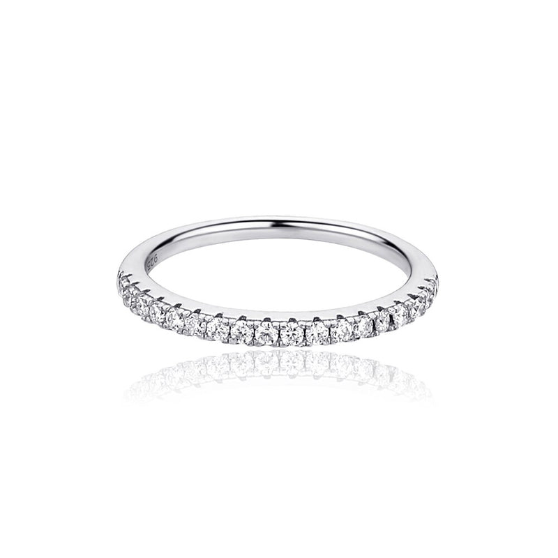 Moissanite Single Row Ring - 925 Silver - D Colour - VVS1 - 0.33 Carat