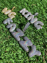 Custom Bubble Letter Pendants - (2-8 Letter) - Silver or Gold - Matching Rope Chain