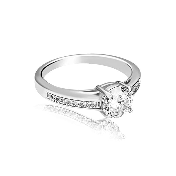 Moissanite Wedding Style Ring - 925 Silver - D Colour - VVS1 - 6.5MM - 1 Carat