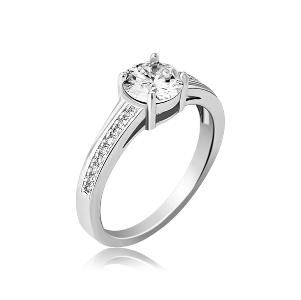 Moissanite Wedding Style Ring - 925 Silver - D Colour - VVS1 - 6.5MM - 1 Carat