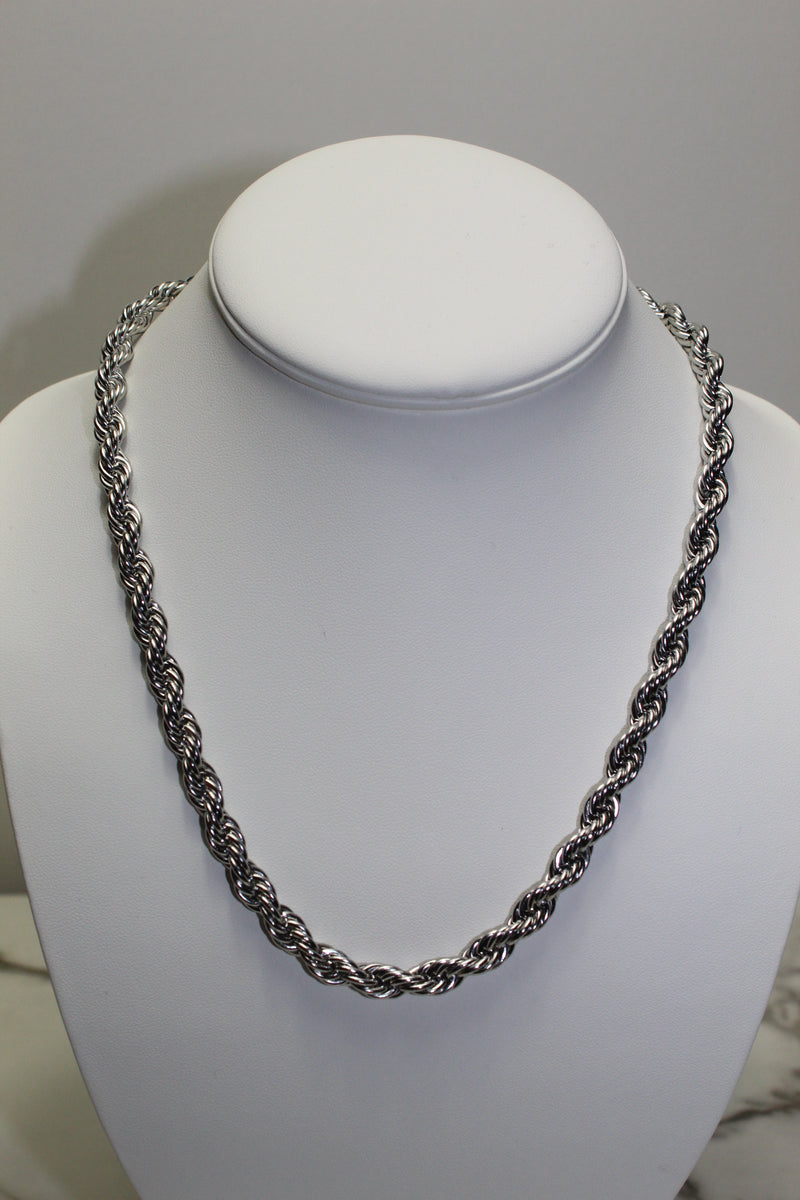 Silver 8mm Rope Chain