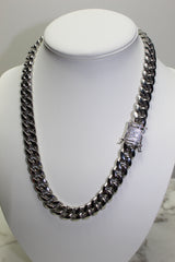 12mm Cuban Chain - Silver - Various Lengths