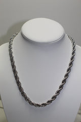 Silver 8mm Rope Chain