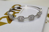 5 Cubic Silver Bracelet - Plated - 7 Inch