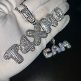 Custom Bubble Letter Pendants - (2-8 Letter) - Silver or Gold - Matching Rope Chain