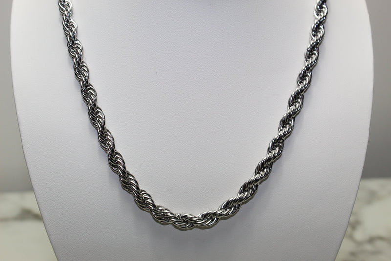 Silver 8mm Rope Chain