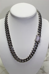 12mm Cuban Chain - Silver - Various Lengths