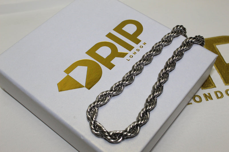 Silver 8mm Rope Chain