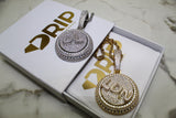 Custom Spinning Letter Pendants - (1-3 Letter) - Silver or Gold - Matching Rope Chain