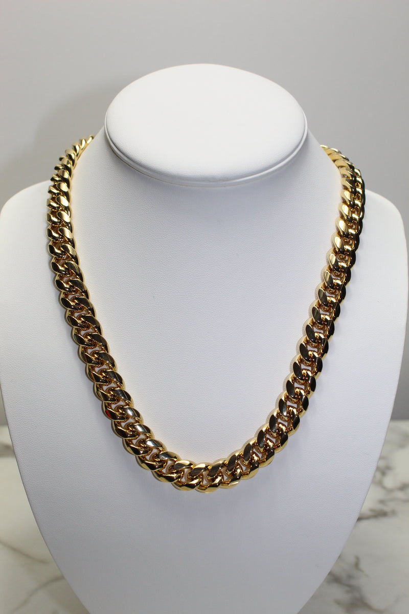 12mm Cuban Chain - Gold - Various Lengths