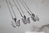 Butterfly Micro 925 Necklace - Cubic Zirconia - Pendant - Silver Or Gold - Rope Chain