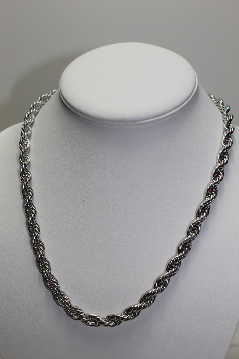 Silver 8mm Rope Chain