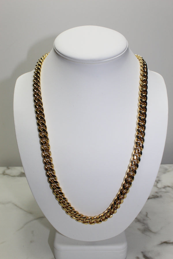 8mm Cuban Chain - Gold - 18/20 Inch