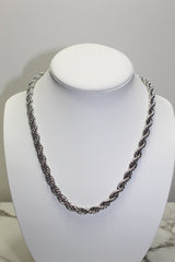 Silver or Gold - 7mm Rope Chain - 20 Inch