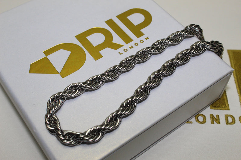 Silver 8mm Rope Chain