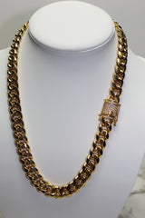 12mm Cuban Chain - Gold - Various Lengths