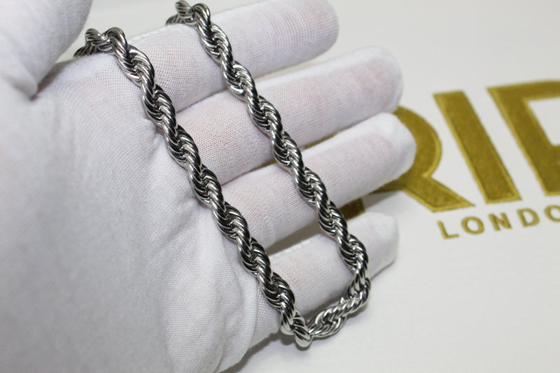 Silver 8mm Rope Chain