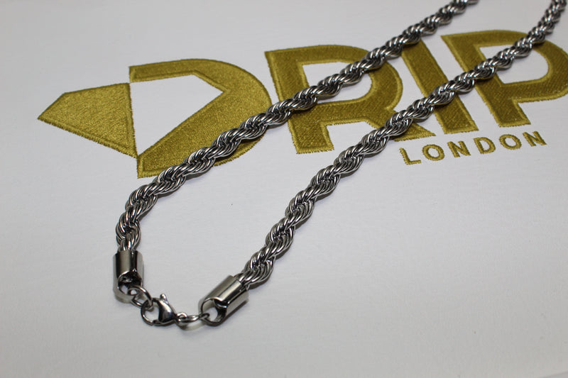 Silver 8mm Rope Chain