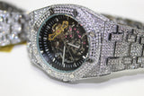 Skeleton Silver Watch - Encrusted - Unisex - One Size